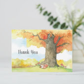 Slapende vos onder een boom Dank u wel Bedankkaart (Staand voorkant)