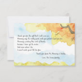 Slapende vos onder een boom Dank u wel Bedankkaart (Achterkant)