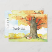 Slapende vos onder een boom Dank u wel Bedankkaart (Voorkant / Achterkant)
