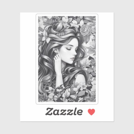 Slapende Vrouw Sticker (Vel)