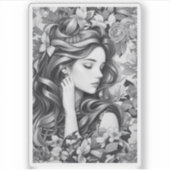 Slapende Vrouw Sticker (Voorkant)