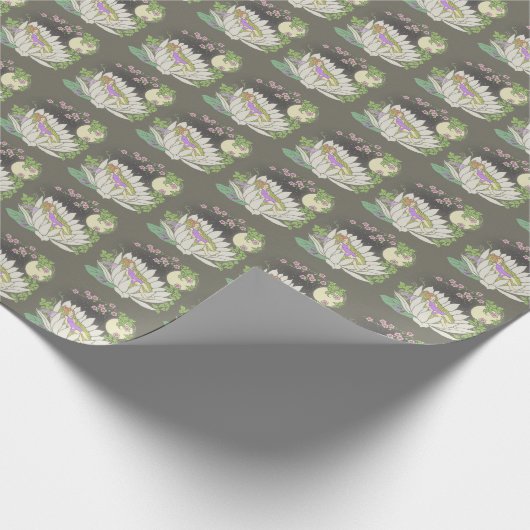 Slapende, zachte, moonlichte sterren cadeaupapier (Hoek)