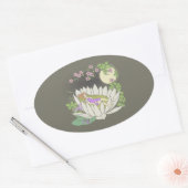 Slapende, zachte, moonlichte sterren ovale sticker (Envelop)