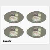 Slapende, zachte, moonlichte sterren ovale sticker (Vel)