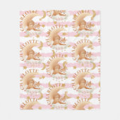 Slapepiertje op Clouds Gold Moon & Stars Name Fleece Deken (Voorkant)