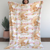 Slapepiertje op Clouds Gold Moon & Stars Name Fleece Deken