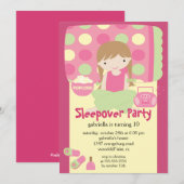 Slapepover Birthday Party Inture Kaart (Voorkant / Achterkant)