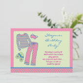 Slapepover Birthday Party Invitation Kaart (Staand voorkant)