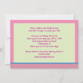 Slapepover Birthday Party Invitation Kaart (Achterkant)