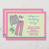 Slapepover Birthday Party Invitation Kaart (Voorkant / Achterkant)