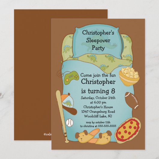 Slapepover Boys Birthday Kaart (Voorkant / Achterkant)