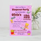 Slapepover Party-uitnodiging Kaart (Staand voorkant)