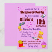 Slapepover Party-uitnodiging Kaart (Voorkant / Achterkant)