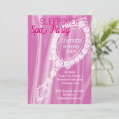 Slapepover Spa Party Girls Birthday Party Invite Kaart (Staand voorkant)