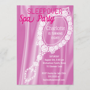 Slapepover Spa Party Girls Birthday Party Invite Kaart
