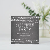 Slapepover Stars Birthday Party Invitation Kaart (Staand voorkant)