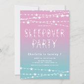Slapepover Stars Birthday Party Invitation Kaart (Voorkant)