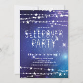 Slapepover Stars Birthday Party Invitation Kaart (Voorkant)