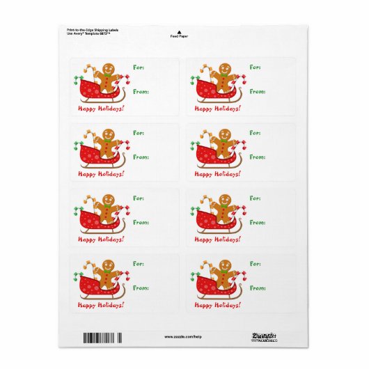 Slaperbrood met kerstcadeautjes Label (Full Sheet)