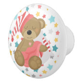 Slaperig Beer Baby Meisje Keramische Knop (Rechts)