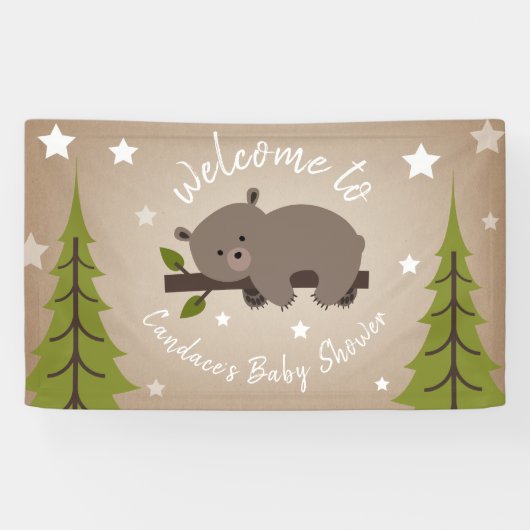 Slaperig Beer Baby shower Spandoek (Horizontaal)
