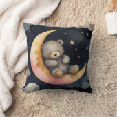 Slaperig Beer op de maan Kussen (Deken)