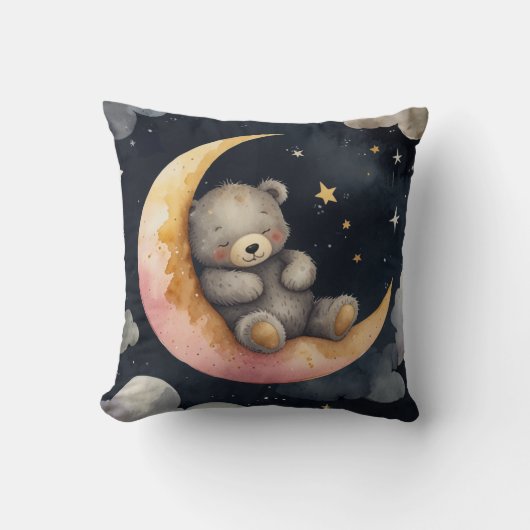 Slaperig Beer op de maan Kussen (Voorkant)