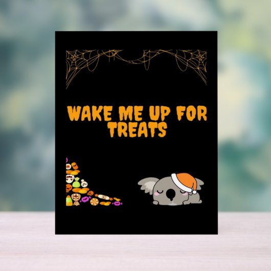 Slaperig dier klaar voor Halloween traktaties! Cla Acryl Bord (Neutraal)