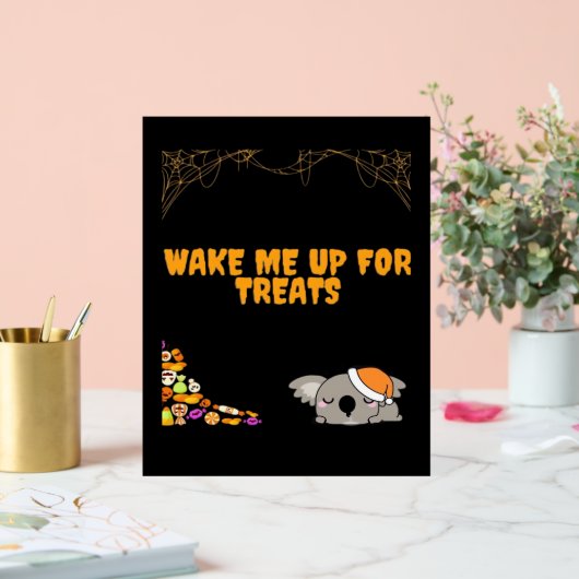 Slaperig dier klaar voor Halloween traktaties! Cla Acryl Bord (Huwelijk)