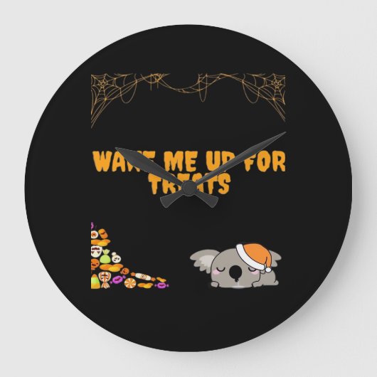 Slaperig dier klaar voor Halloween traktaties! Cla Grote Klok (Voorkant)