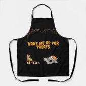 Slaperig dier klaar voor Halloween traktaties! Cla Schort (Voorkant)