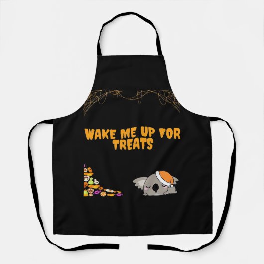 Slaperig dier klaar voor Halloween traktaties! Cla Schort (Voorkant)