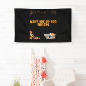 Slaperig dier klaar voor Halloween traktaties! Cla Spandoek (Insitu)