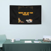 Slaperig dier klaar voor Halloween traktaties! Cla Spandoek (Beurs)