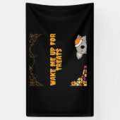 Slaperig dier klaar voor Halloween traktaties! Cla Spandoek (Verticaal)