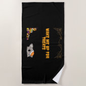 Slaperig dier klaar voor Halloween traktaties! Cla Strandlaken (Voorkant)