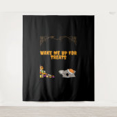 Slaperig dier klaar voor Halloween traktaties! Cla Wandkleed (Voorkant)