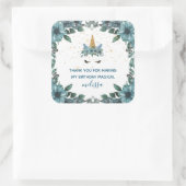 slaperig eenhoorn blauw floral dank je Sticker (Tas)