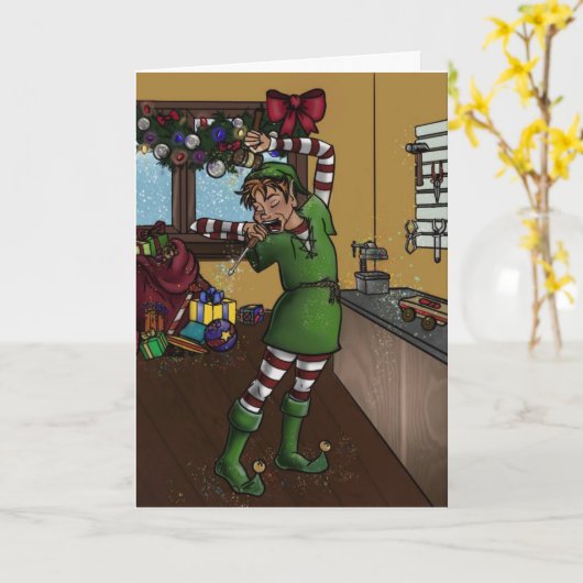 Slaperig elf kaart (Gele Bloem)