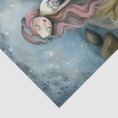 SLAPERIG JONG ZEEMEERMIN MEISJE DECOUPAGE TISSUE P TISSUEPAPIER (Detail)