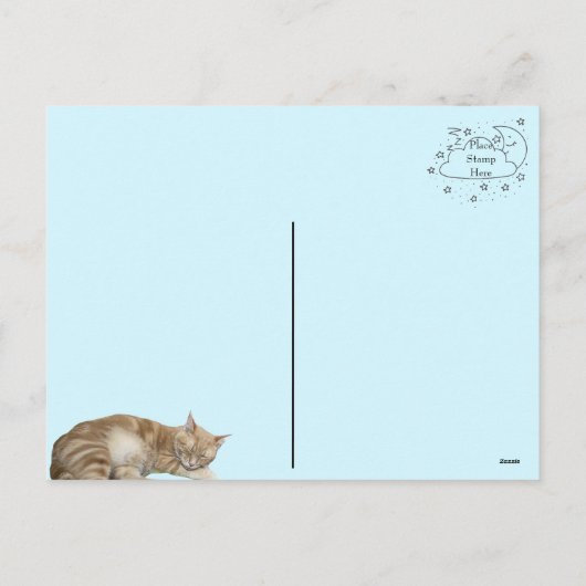Slaperig Kat Taz - Kat Briefkaart (Achterkant)