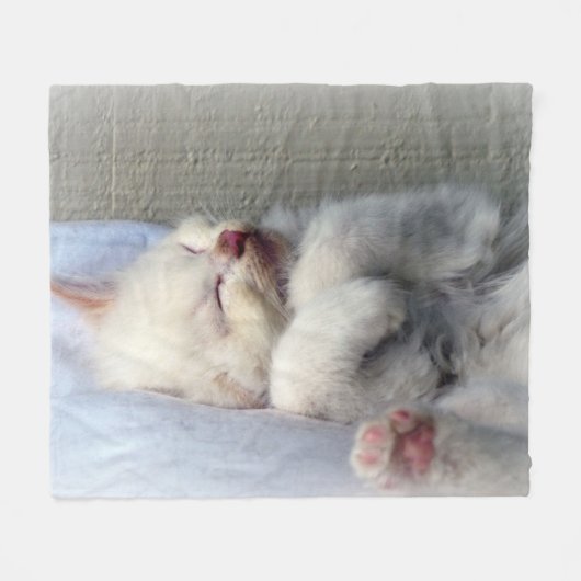 Slaperig Kitten Fleece Deken (Voorkant (Horizontaal))
