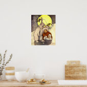 Slaperig Klein Kind met Konijn Kinderkamer Poster (Keuken)