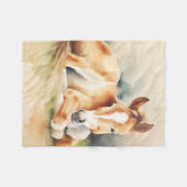 Slaperig klein veulen fleece deken (Voorkant (Horizontaal))