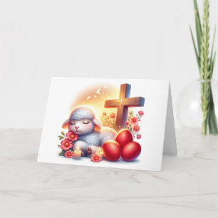 Slaperig Lam Orthodox Pasen Kaart