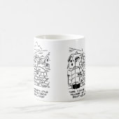 Slaperig landelijk dorp vanwege late pub disco koffiemok (Center)