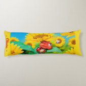 Slaperig lieveheersbeestje in Zonnebloemen.Giant c Lichaamskussen (Achterkant)