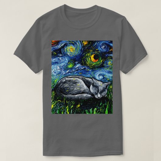 Slaperig Russisch Blauwe Nacht T-shirt (Design voorkant)
