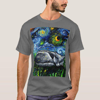 Slaperig Russisch Blauwe Nacht T-shirt