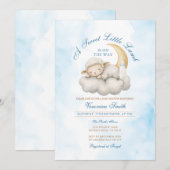 Slaperig Schattige Een klein lamsvlees baby shower Kaart (Voorkant / Achterkant)